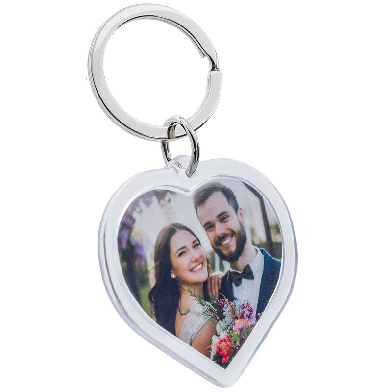 Porta-chaves Acrílico com Foto Personalizado - Coração