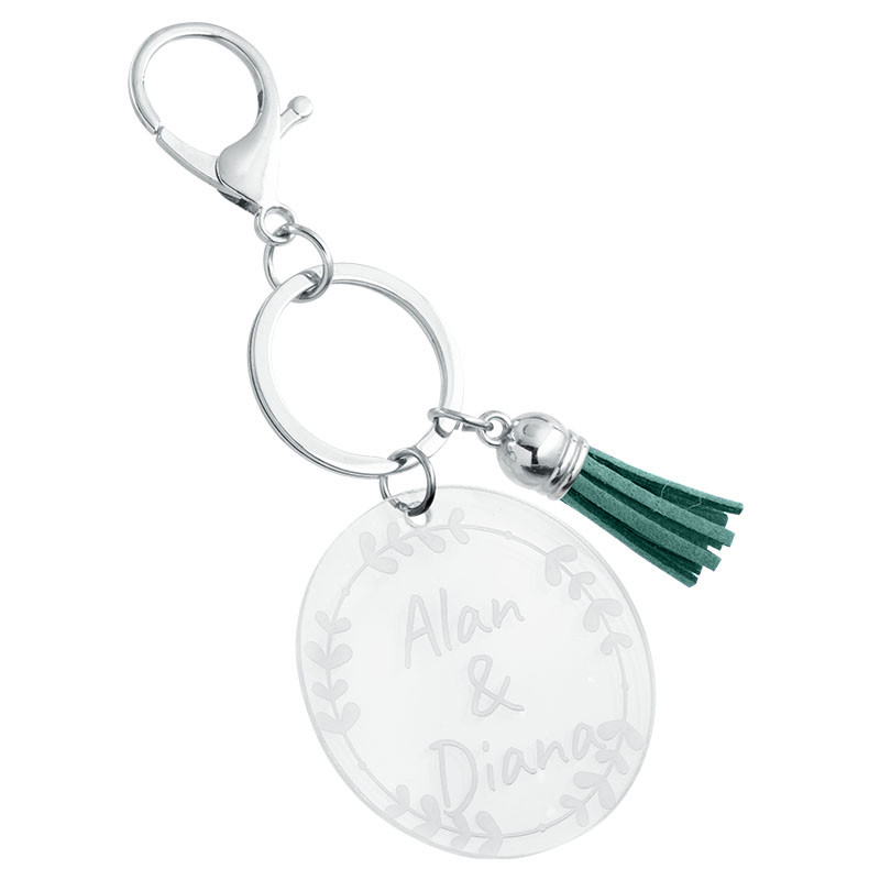 Porta-chaves Acrílico Personalizado com Borla - Design Elegante