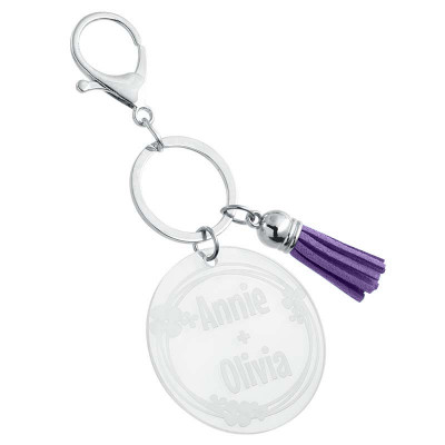 Porta-chaves Acrílico Personalizado com Borla -...