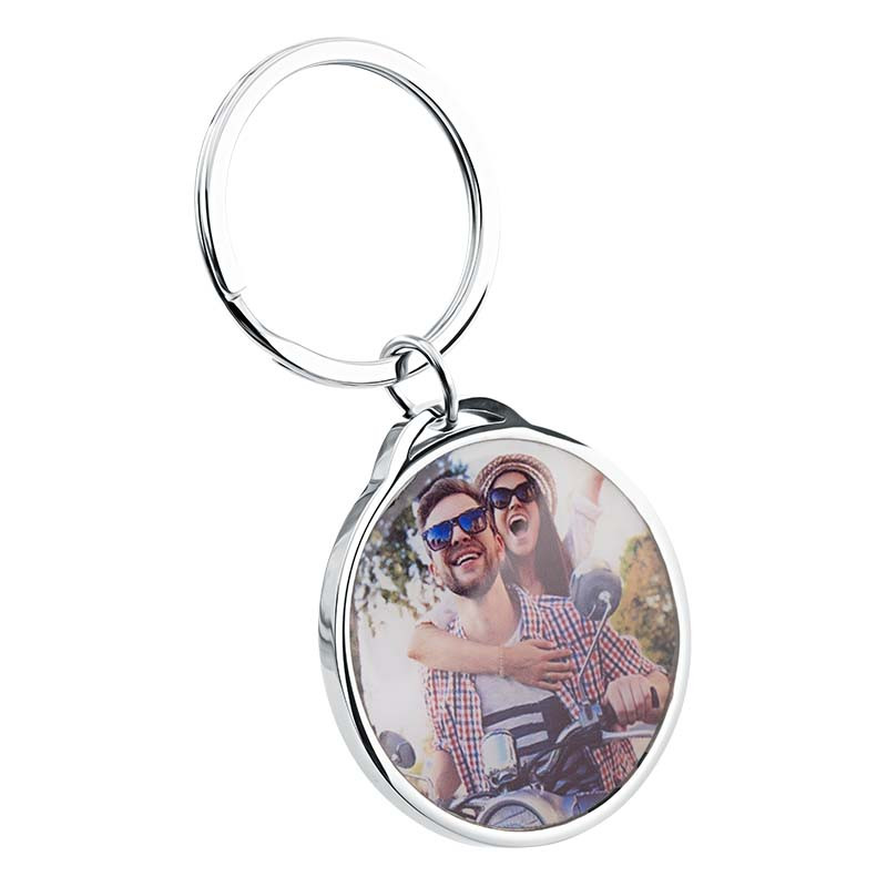 Porta-chaves Circular de Luxo Personalizado com Foto