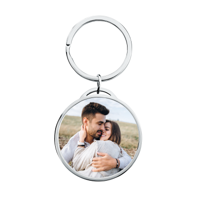 Porta-chaves Circular de Luxo Personalizado com...