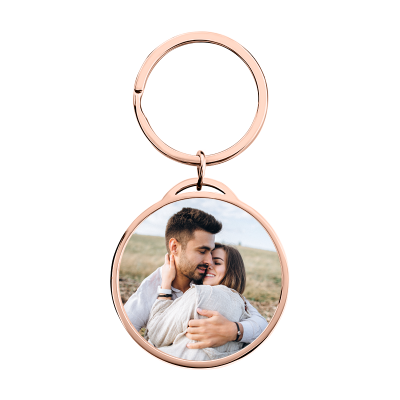Porta-chaves Circular de Luxo Personalizado com...
