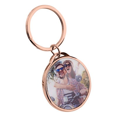 Porta-chaves Circular de Luxo Personalizado com...