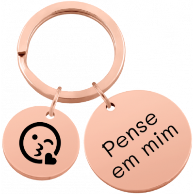 Porta-chaves Gravado Personalizado com 2 Círculos