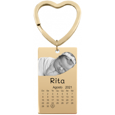 Porta-chaves com Foto, Texto e Calendário Gravados