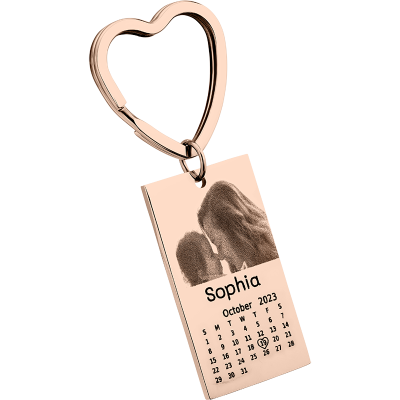 Porta-chaves com Foto, Texto e Calendário Gravados