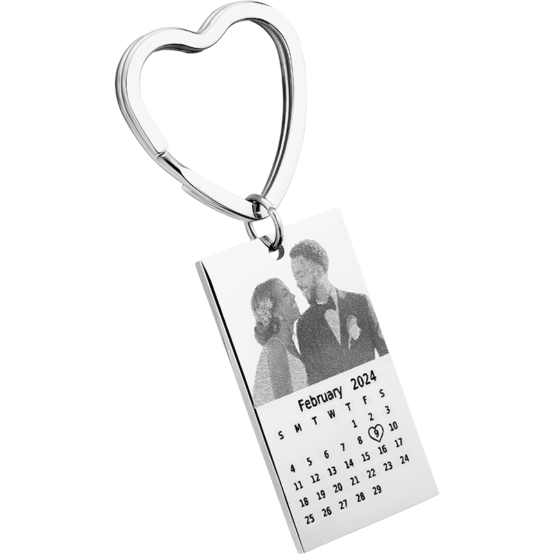 Porta-chaves com Foto e Calendário Gravados