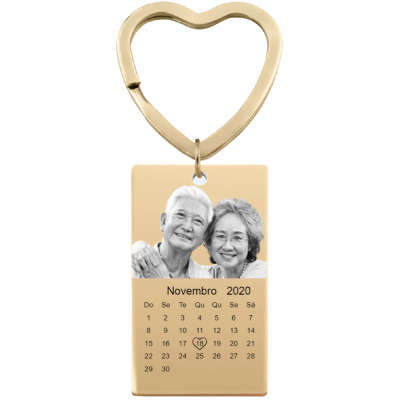 Porta-chaves com Foto e Calendário Gravados