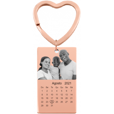 Porta-chaves com Foto e Calendário Gravados