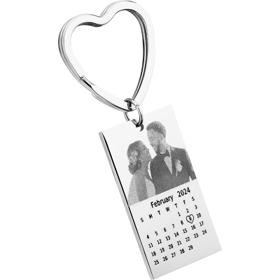 Porta-chaves com Foto e Calendário Gravados