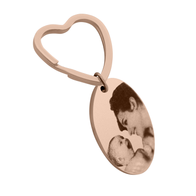 Porta-chaves Oval com Fotografia Gravada...