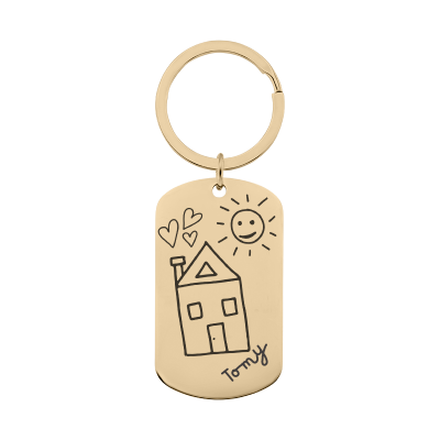 Porta-chaves Estilo Chapa Militar com Desenho...