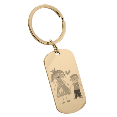 Porta-chaves Estilo Chapa Militar com Desenho...
