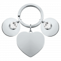 Porta-chaves Coração Gravado com 2 Pedras Zodiacais Personalizado