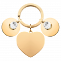 Porta-chaves Coração Gravado com 2 Pedras Zodiacais Personalizado