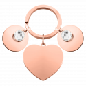 Porta-chaves Coração Gravado com 2 Pedras Zodiacais Personalizado