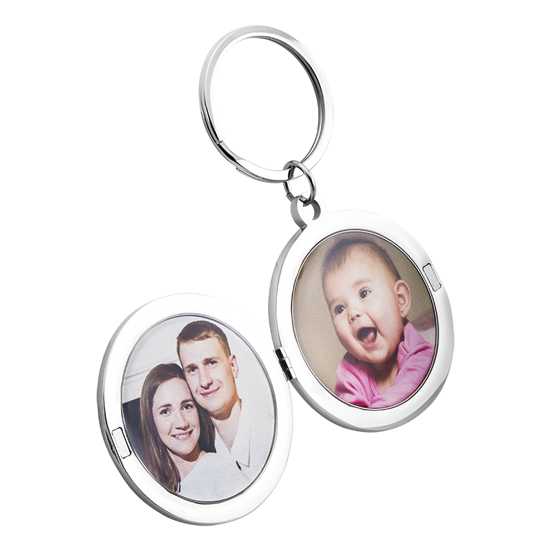 Porta-chaves Medalhão Circular com Foto de Luxo Personalizado