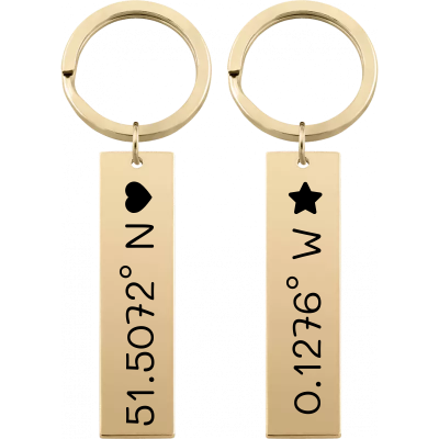 2 Porta-chaves Personalizados com Coordenadas...