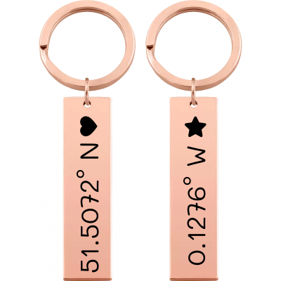 2 Porta-chaves Personalizados com Coordenadas...
