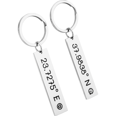2 Porta-chaves Personalizados com Coordenadas...