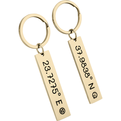 2 Porta-chaves Personalizados com Coordenadas...