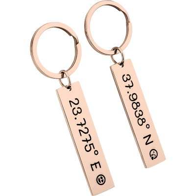 2 Porta-chaves Personalizados com Coordenadas...