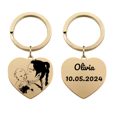 Porta-chaves Coração de Imagem para Desenho