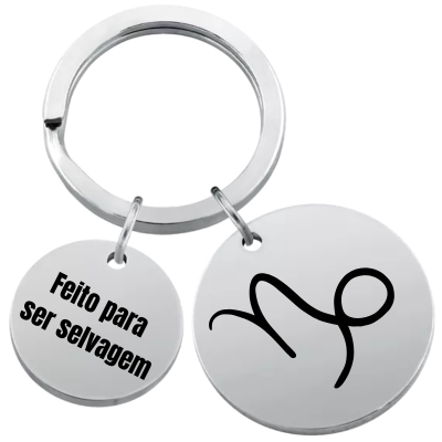 Porta-chaves Circular Personalizado com o Signo...