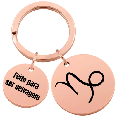 Porta-chaves Circular Personalizado com o Signo...