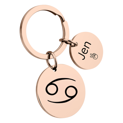 Porta-chaves Circular Personalizado com o Signo...