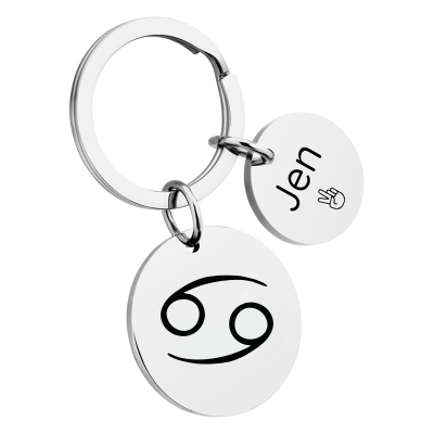 Porta-chaves Circular Personalizado com o Signo...